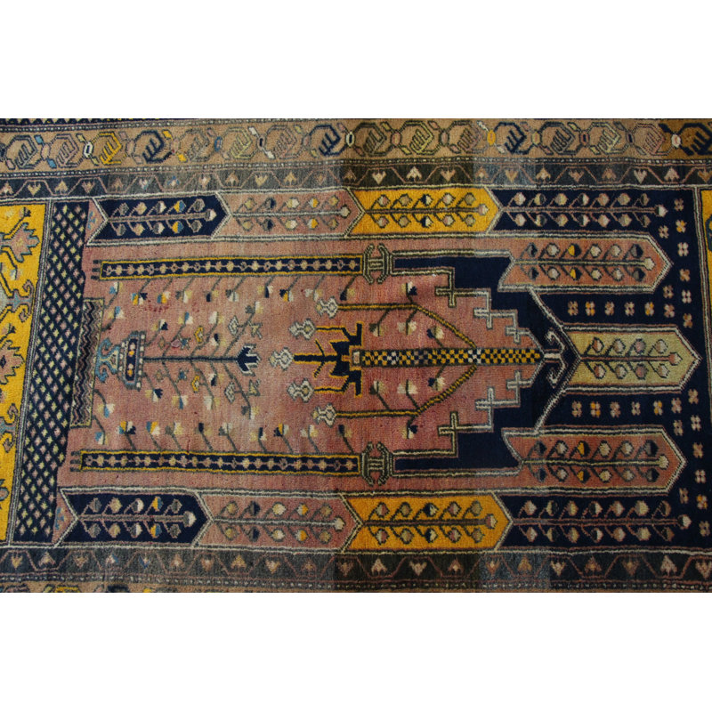 Tapis rétro de style turc orange Anatolian Vintage