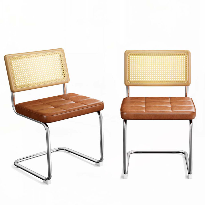 Chaises de salle à manger en rotin, Brun