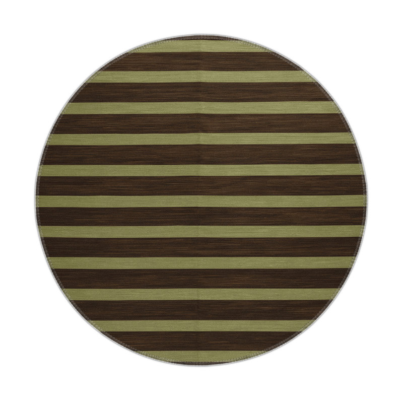 Tapis intérieur / extérieur brun HorizontalStripes, Rectangulaire 3 pi x 5 pi