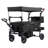 Wagon Stroller for 2 Kids, Push Pull Quad Collapsible Stroller with Adjustable Handle, Encircling Harness Removable Canopy, 4 Wheels with Brakes, Mutifunction Tandem Stroller for Camping Black