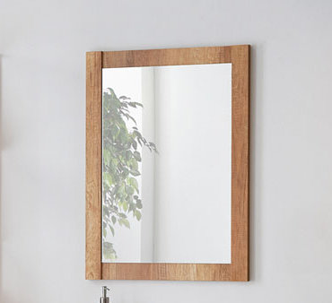 Wood Wall Mirror, 80cm H x 60cm W x 2cm D, Oak