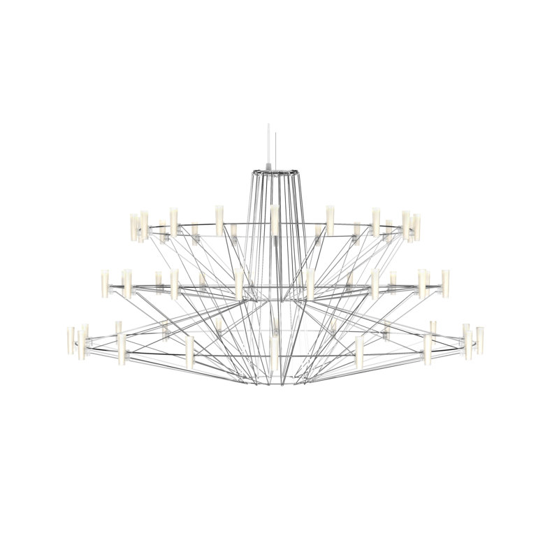 Coppélia LED Chandelier, Large, Chrome