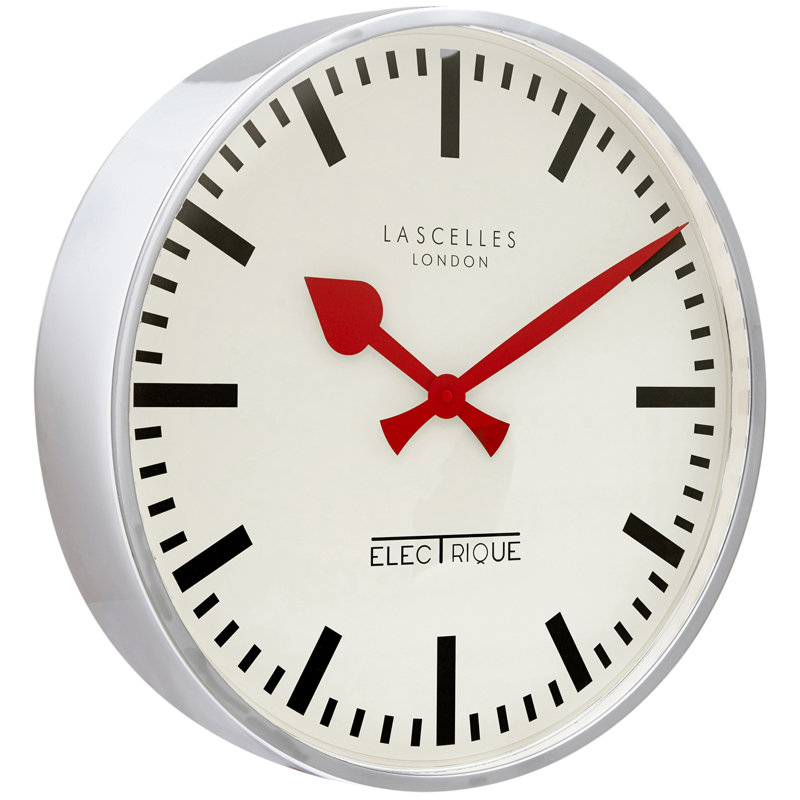 Large Deep Chrome Clock - 45cm