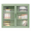 Armoire murale à double porte en verre avec tablettes amovibles, armoire d'entrée-703582404