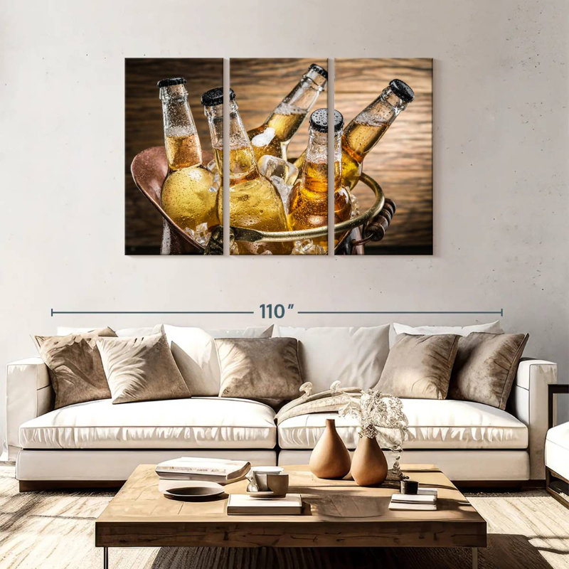 Yarlin Cold Beer Bottles, 48" H x 74" W