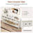 Lark Manor 60" Console Table Retro Entryway Sofa Table With 4 Drawers & Open Shelf Hallway White