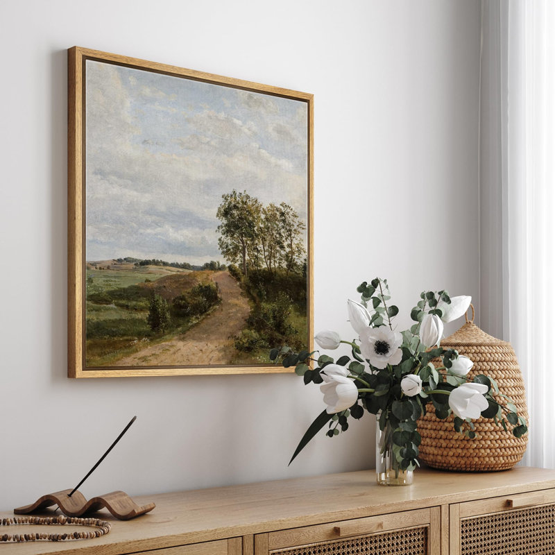 Countryside Dirt Road, reproduction d'art sur toile, Toile naturelle, H 16 po x l 16 po