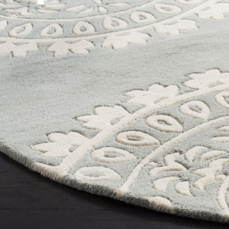 Rudra Hand Tufted Wool Oriental Rug, Round 7'