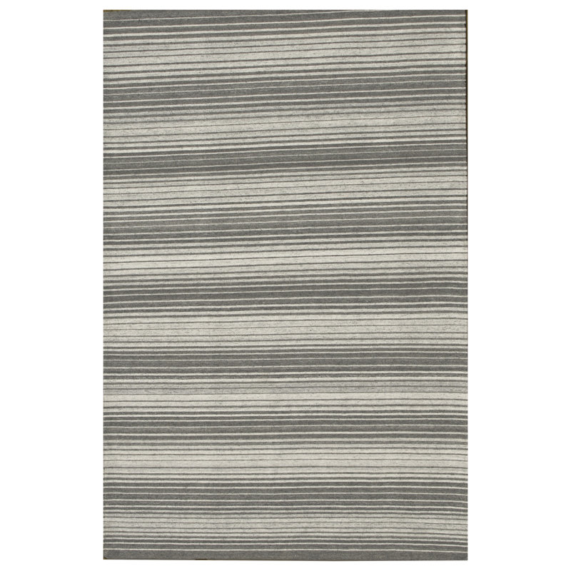 Tapis argenté / gris tissé à plat de conception unique 10 pi x 14 pi