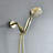 Handheld Shower With 5 Adjustable Settings - Fine Copper Swivel Bracket, High , Round, Water And Spray Pattern Mode Head Quality Abs, Polished Golden, Consistent Spray, Wall Mounted, Pattern,-120951966