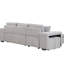 Canapé-lit à 3 places avec canapé en L réversible, chaise de rangement et 2 tabourets, 104,5 po, rangement modulaire gris 104,5 po, tabourets-1844293041