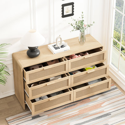 6 Arc Shaped Cabinet - Modern Design Natural Corner 6 Drawers,