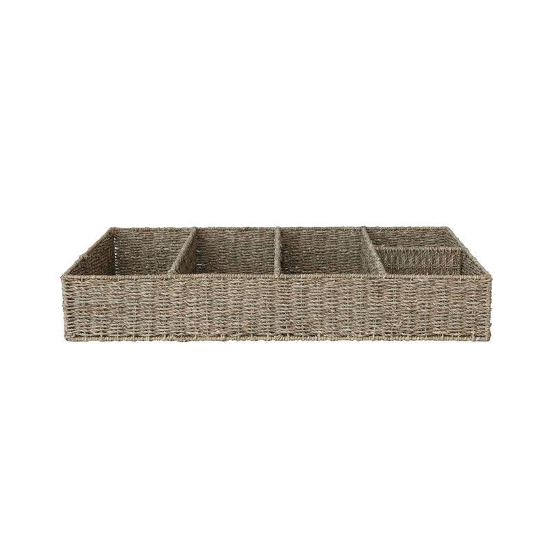 Natural Hand-Woven Seagrass Sectional Tray, Natural