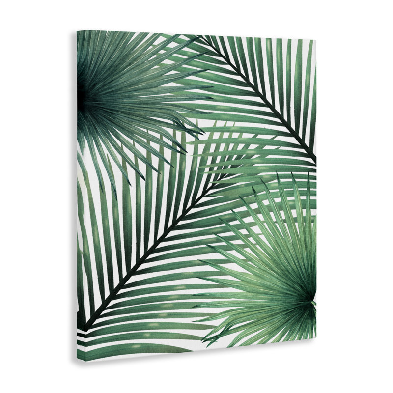 Toile Clean Tropics Layered Palms, design par Inconnu, H 20 po x l 16 po