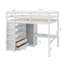 Lit mezzanine double en bois avec garde-robe, bureau, tablettes de rangement et tiroirs-1666404970