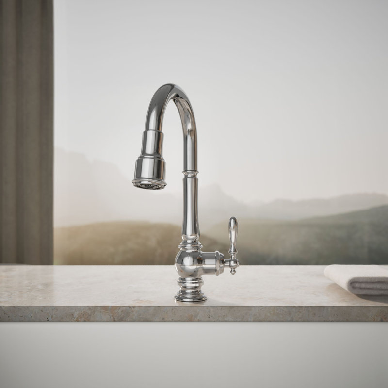 Robinet de bar escamotable avec accessoires Artifacts, Chrome poli