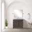 Meuble-lavabo simple en chêne brun 36 po X P 22 po D, dessus en marbre de Carrare et ensemble de robinet-117980201