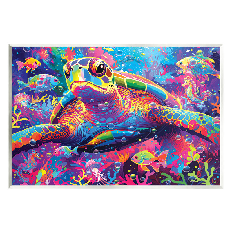 Art mural moderne sous l'eau par Michael David Ward, Bois sans cadre, H 10 po x l 15 po x P 0,5 po