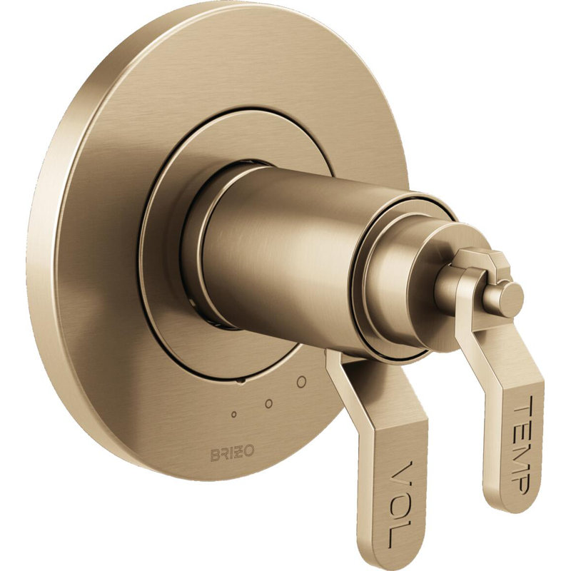 Litze® Lavatory/Bidet Diverter Trim, Luxe Gold, Industrial Lever