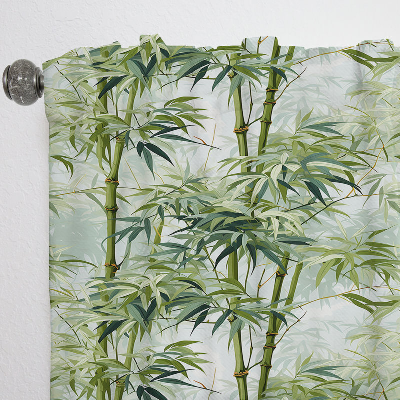 Bambou Zen Tropical Motif VI - Rideau floral - Velours obscurcissant - 1 panneau, L 52 po x L 90 po