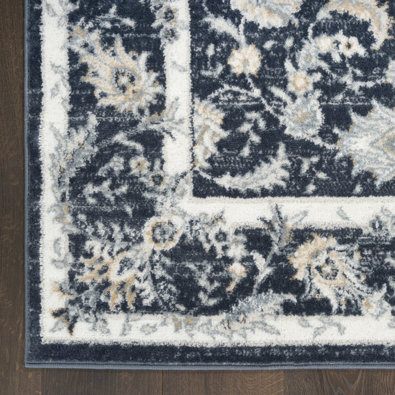 Lafever 5'3" x 7' Slate/Ivory Vintage Indoor Rug, Rectangle 5'3" x 7'