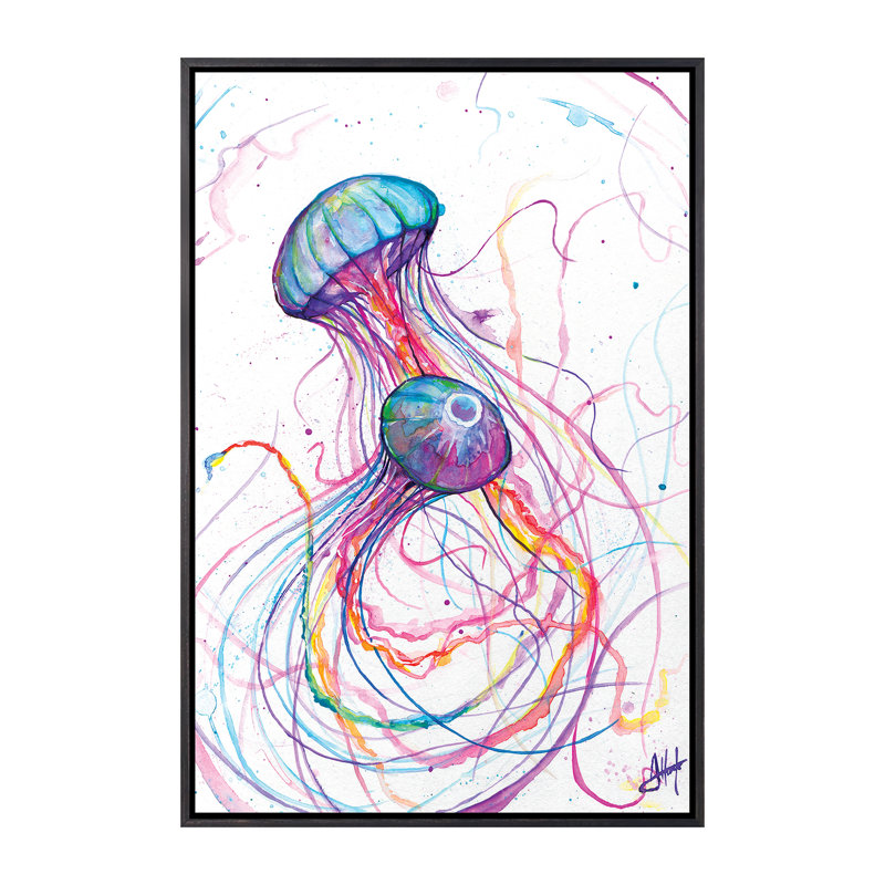 Art You You Jelly, H 60 po x l 40po x P 1,5 po, Toile avec cadre noir patiné