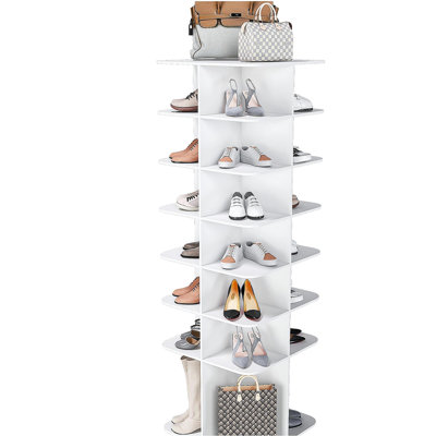 Étagère à chaussures rotative, étagère à chaussures rotative à 7 niveaux, organisateur de chaussures pivotant sur 360 ° autoportant, tour de rangement à chaussures à haut bas Lazy Susany, convient à 28 paires de chaussures