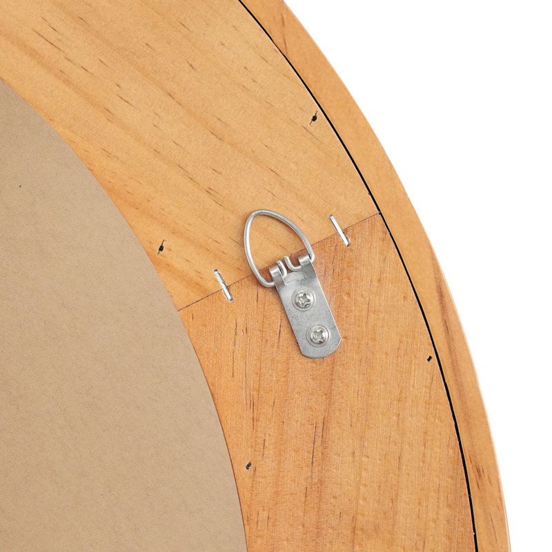 Miroir mural rond en rotin