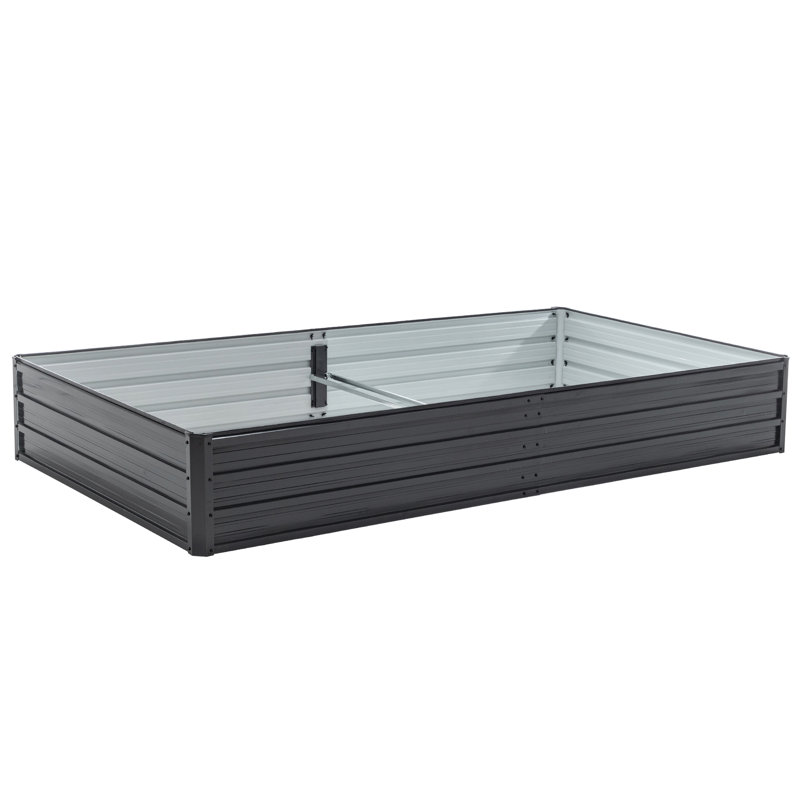 Grand lit de jardin surélevé rectangulaire en métal pour légumes, fleurs et herbes, noir, H 13,4 po x l 47,2 po x P 94,3 po