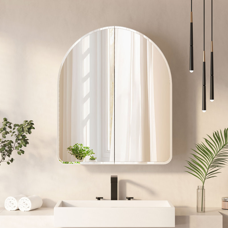 60mm W 70mm H Wall Mounted Required Frameless Medicine Cabinet Mirror 1 Fixed
