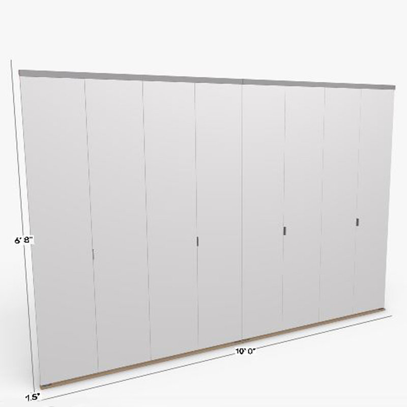 Intérieur en bois aggloméré lisse encastré lisse, Blanc, 120 po x 80 po