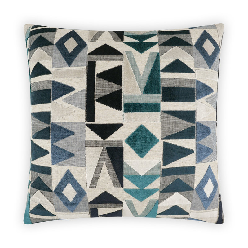 Coussin décoratif Traydon, Océan, Carré 24 po