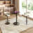 24''W Glass Top Round Bar Table Interactive Cocktail Table With Touch-Sensitive LED Lights & Hook For Kitchen Bistro, Parties