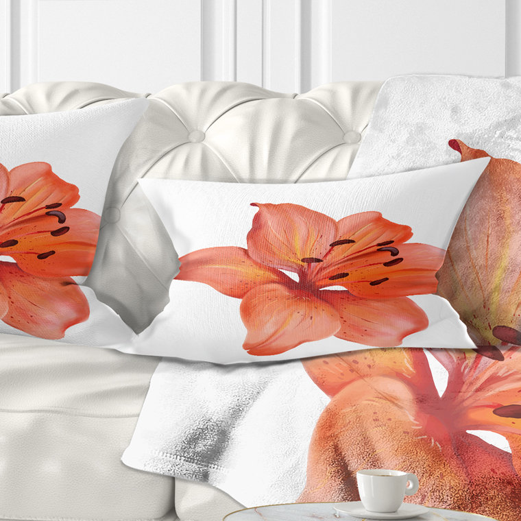 Coussin lombaire en lilys floral magnifique