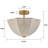 3-Light Linen Petal Bowl Semi Flush Mount