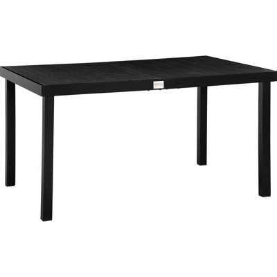 6 tables d'extérieur, aspect de patio rectangulaire, pieds en aluminium, noir imperméable pour la table de salle à manger «Garden Wonderful Time» 6, forme, aspect attrayant