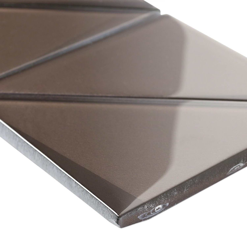 Remington 6” Triangle 3D Glass Mosaic Tile, Bronze