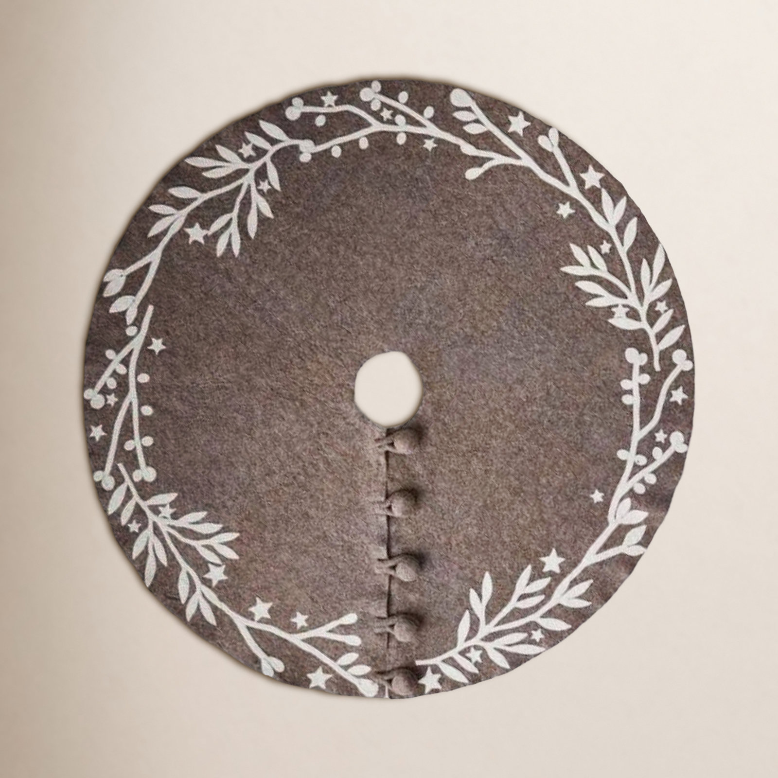 Wool Tree Skirt, Gray, 72"