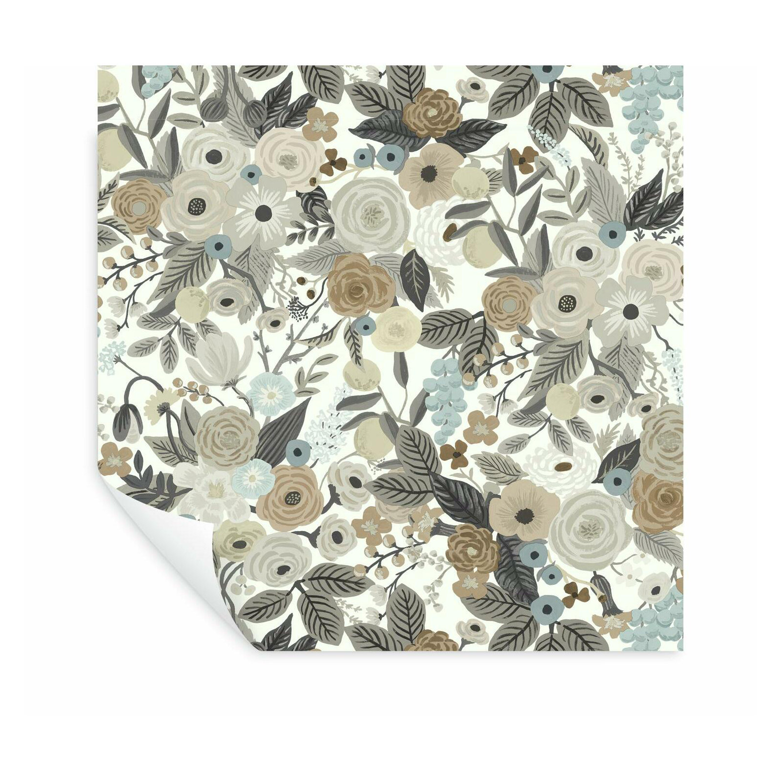Garden Party 20' L x 27" W Peel and Stick Wallpaper Roll, Off White