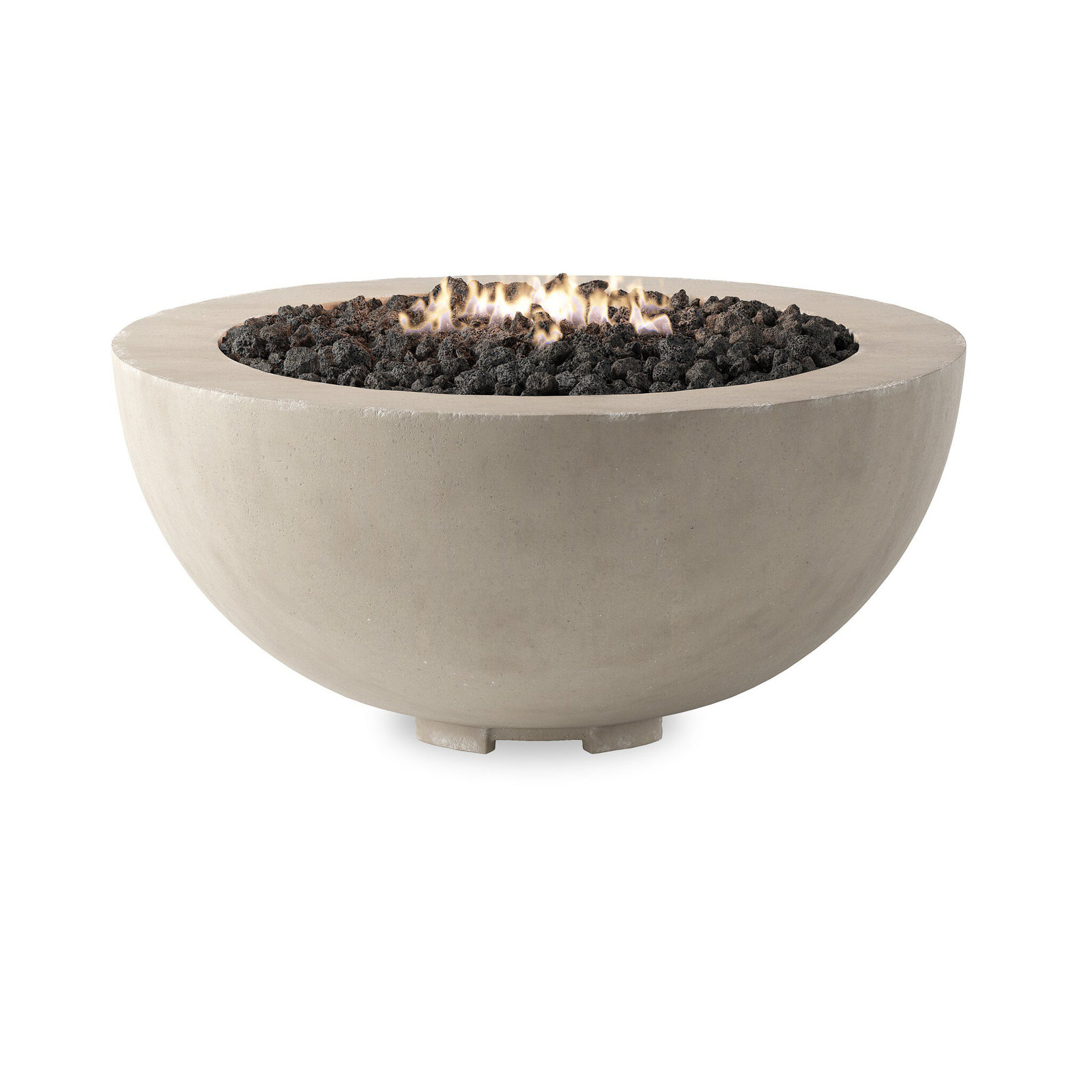 Jonson Round Fire Pit Table, Natural Concrete, Propane