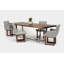 Gax Walnut Wood Dining Table-21648543-21648548