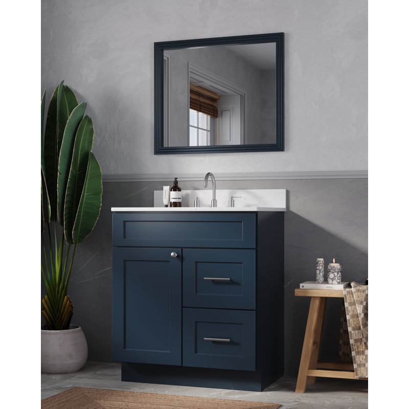 Meuble-lavabo simple 30 po Chrisna, Bleu