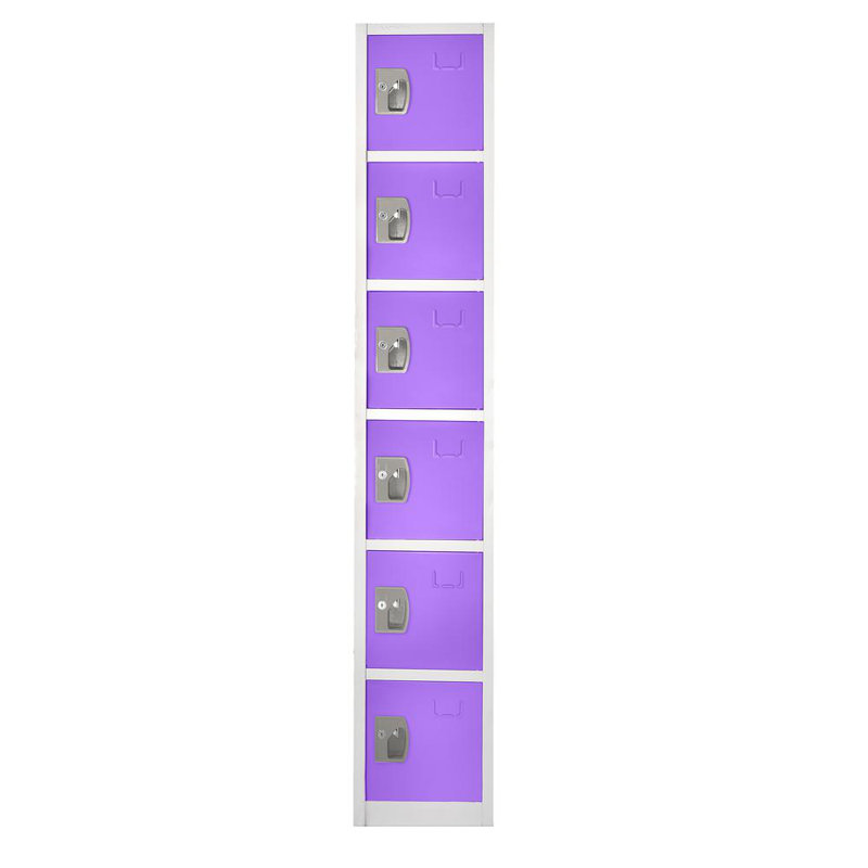 12'' Wide Purple Steel 6-Tier Office Locker