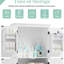 Armoire de salle de bain autoportante 4 portes - blanche, tablettes réglables, tablettes intérieures spacieuses-523928103