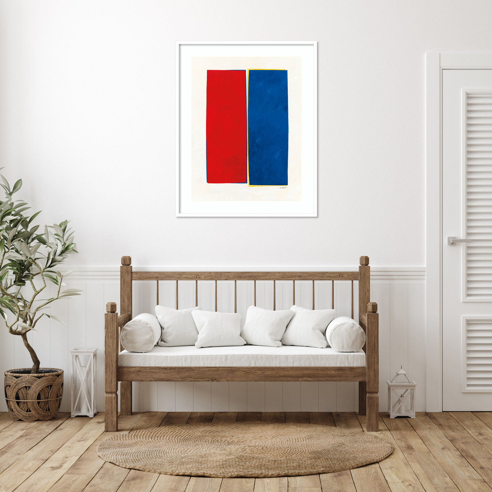 Monolithic II Wood Framed Wall Art Print, White Framed, 41" H x 33" W