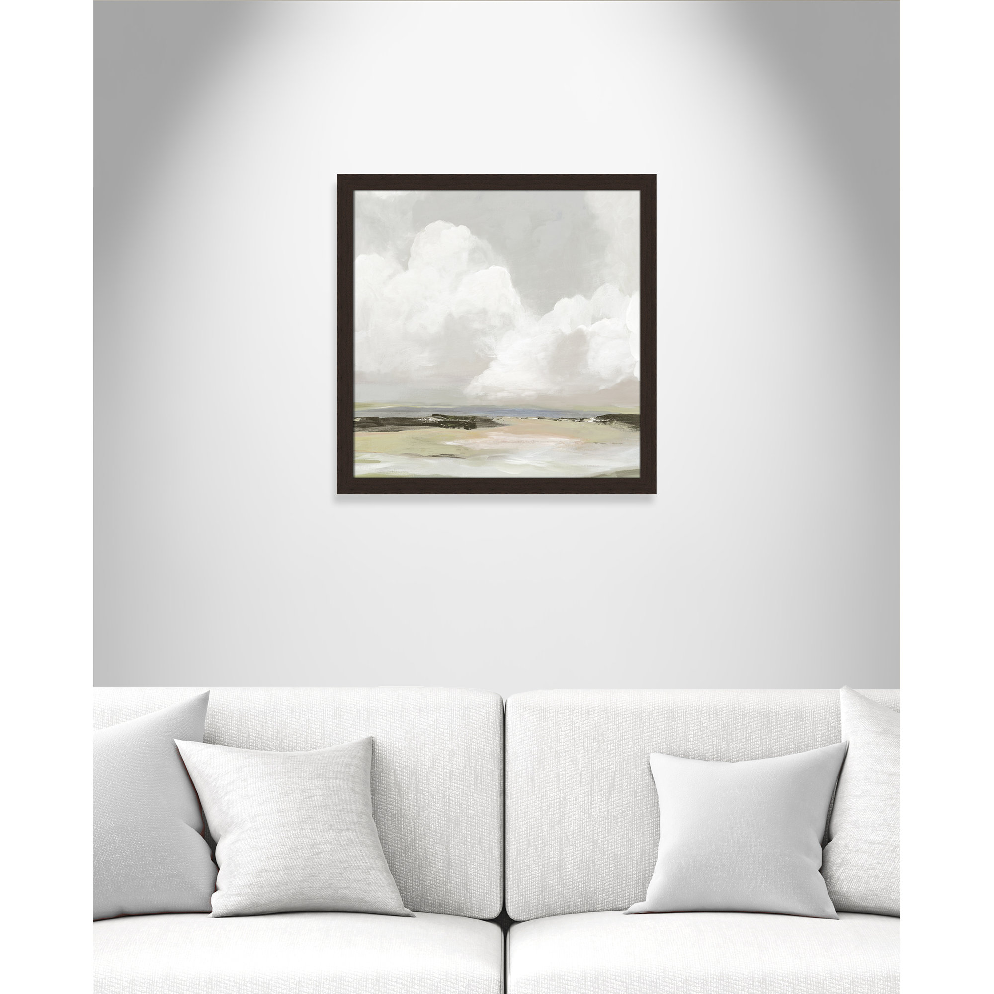 Soft Clouds - Picture Frame Painting Print, Walnut Framed, 24.5" H x 24.5" W x 1.12" D