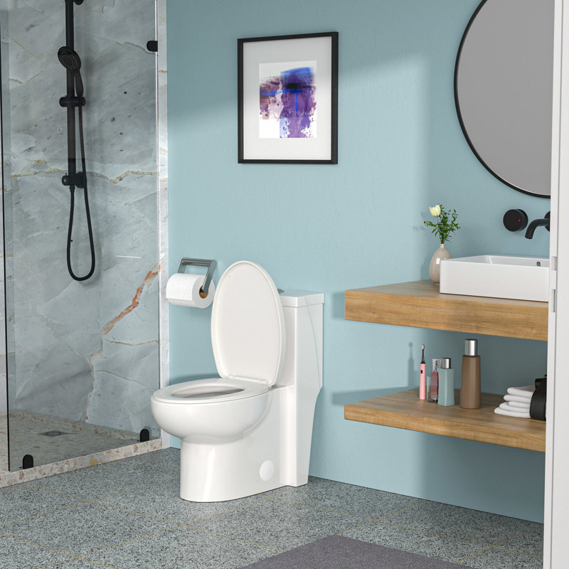Ceramic Toilet With Dual Flush And Easy Clean Glaze - Low Effort Bathroom Maintenance Comfort Height Feature User- Product