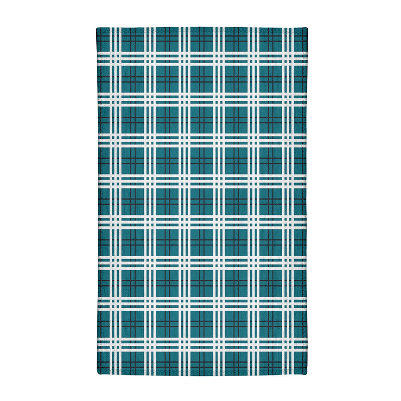 Tapis bleu sarcelle écossais, Rectangle 3 pi x 5 pi
