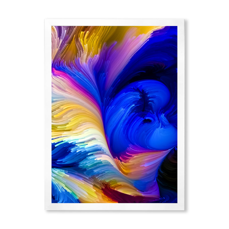 «Escape Of Liquide Art», reproduction d'art moderne sur toile, Cadre photo blanc, H 32 po x l 16 po x P 1 po