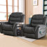 Fauteuil inclinable de 40,16 po de largeur de style contemporain à deux moteurs avec fauteuil chauffant (ensemble de 2)